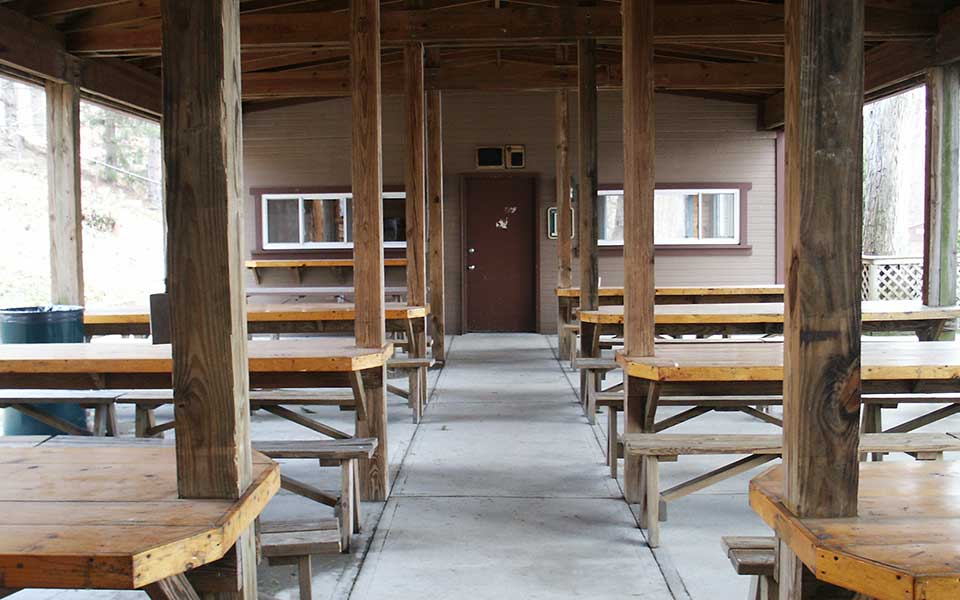 Picnic Tables in Boat Shelter